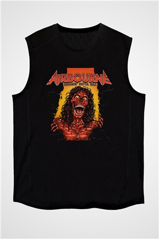 Airbourne Siyah Unisex Kolsuz Tişört
