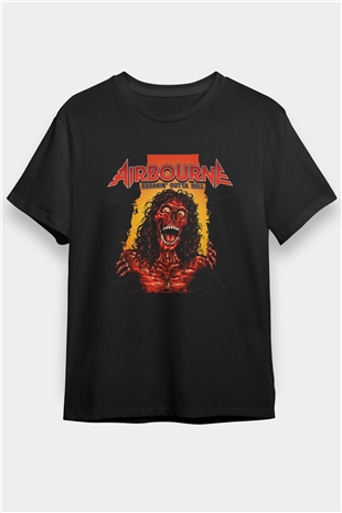 Airbourne Siyah Unisex Tişört T-Shirt - TişörtFabrikası