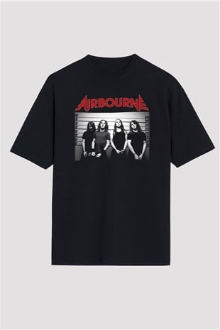 Airbourne Siyah Oversize Tişört Oversize T-shirt - TişörtFabrikası