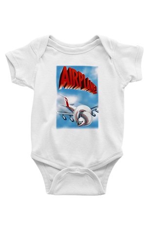 Airplane Baskılı Beyaz Unisex Bebek Body - Zıbın