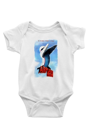 Airplane Beyaz Bebek Body - Zıbın