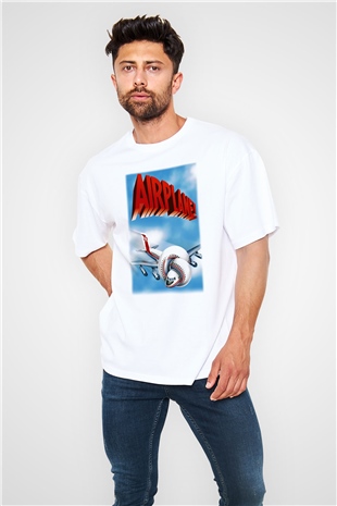 Airplane Beyaz Unisex Oversize Tişört