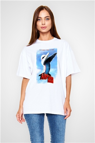Airplane Beyaz Oversize Tişört