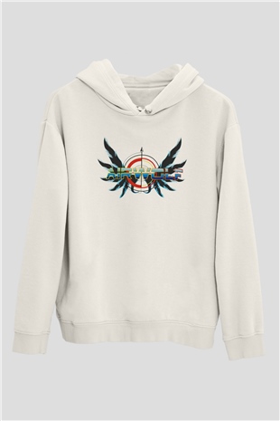 Airwolf Beyaz Unisex Kapşonlu Sweatshirt