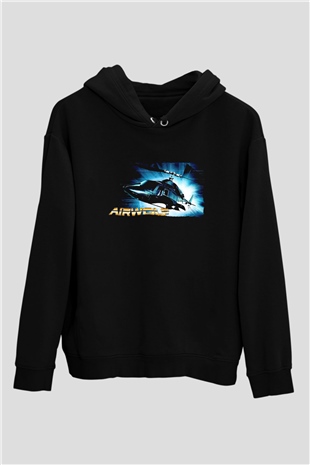 Airwolf Siyah Unisex Hoodie