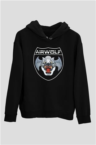 Airwolf Siyah Unisex Hoodie