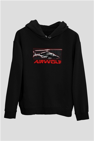 Airwolf Siyah Unisex Hoodie