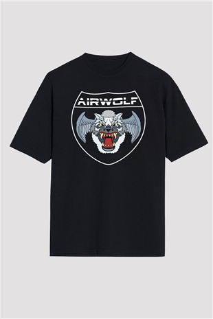 Airwolf Siyah Oversize Tişört