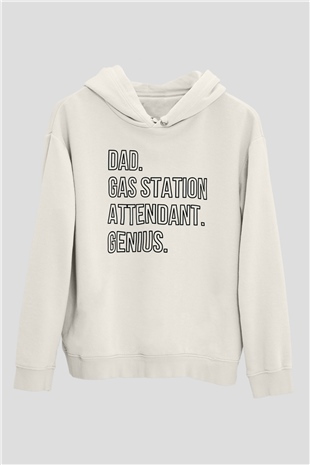 Akaryakıt Beyaz Unisex Kapüşonlu Sweatshirt