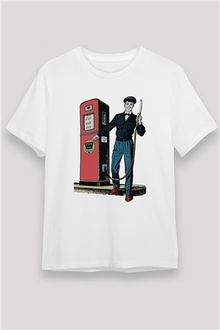 Akaryakıt Beyaz Unisex Tişört T-Shirt - TişörtFabrikası