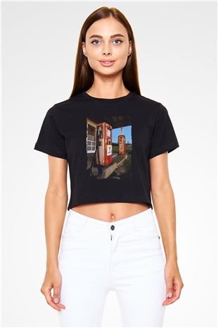 Akaryakıt Siyah  Crop Top Tişört