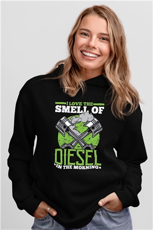 Akaryakıt Siyah Unisex Kapüşonlu Sweatshirt