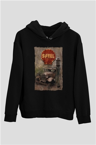 Akaryakıt Siyah Unisex Kapüşonlu Sweatshirt
