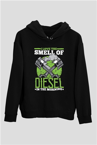 Akaryakıt Siyah Unisex Kapüşonlu Sweatshirt