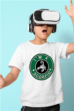 Akrep Burcu Baskılı Beyaz Unisex Beyaz Çocuk Tişört - Tshirt