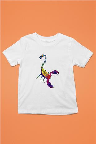 Akrep Burcu Baskılı Beyaz Unisex Beyaz Çocuk Tişört - Tshirt