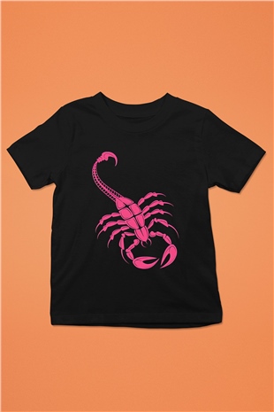 Akrep Burcu Baskılı Unisex Siyah Çocuk Tişört - Tshirt