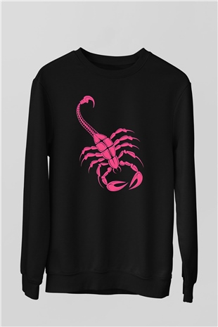 Akrep Burcu Baskılı Unisex Siyah Sweatshirt