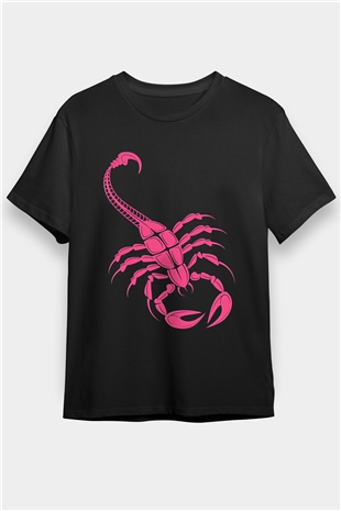 Akrep Burcu Baskılı Unisex Siyah Tişört - Tshirt