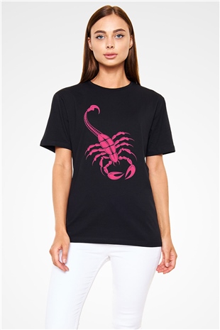 Akrep Burcu Baskılı Unisex Siyah Tişört - Tshirt