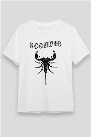 Akrep Burcu Unisex Baskılı Beyaz Tişört - Tshirt
