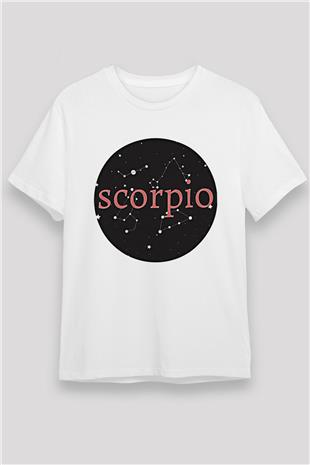 Akrep Burcu Unisex Baskılı Beyaz Tişört - Tshirt