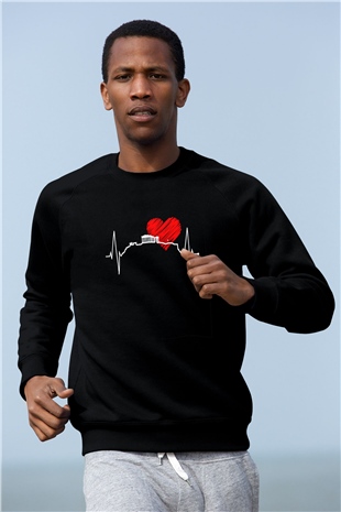 Akropolis Siyah Unisex Sweatshirt