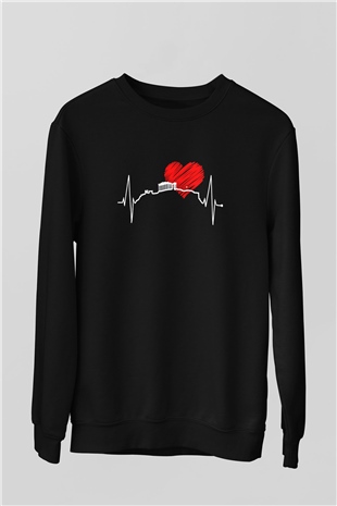 Akropolis Siyah Unisex Sweatshirt