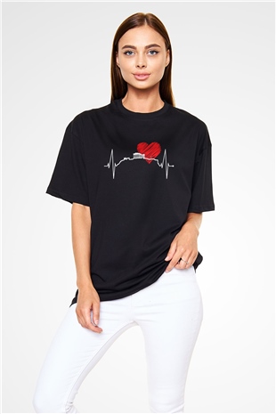Akropolis Siyah Oversize Tişört Oversize T-shirt - TişörtFabrikası