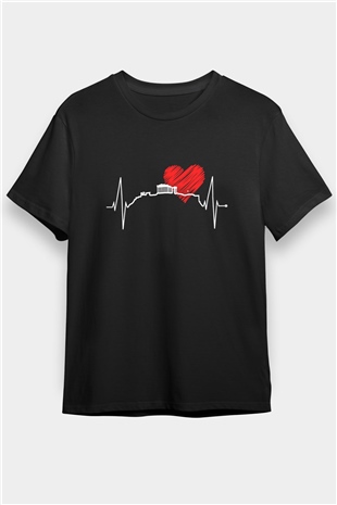 Akropolis Siyah Unisex Tişört T-Shirt - TişörtFabrikası