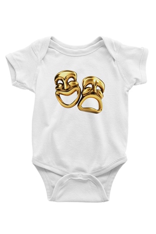 Aktör Baskılı Beyaz Unisex Bebek Body - Zıbın