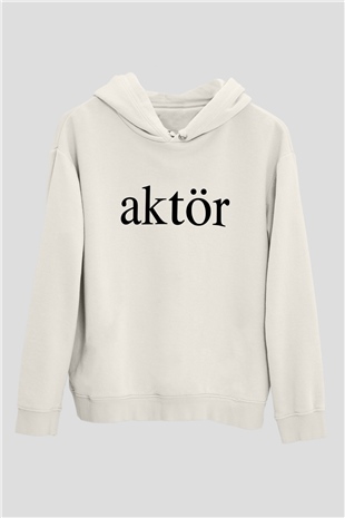 Aktör Beyaz Unisex Hoodie