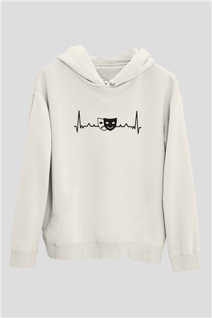 Aktör Beyaz Unisex Kapüşonlu Sweatshirt