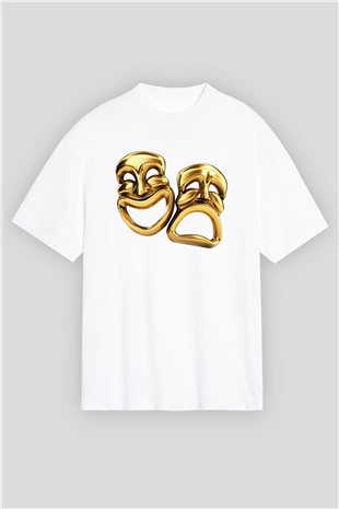 Aktör Beyaz Unisex Oversize Tişört T-Shirt