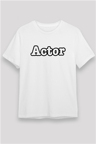 Aktör Beyaz Unisex Tişört T-Shirt - TişörtFabrikası