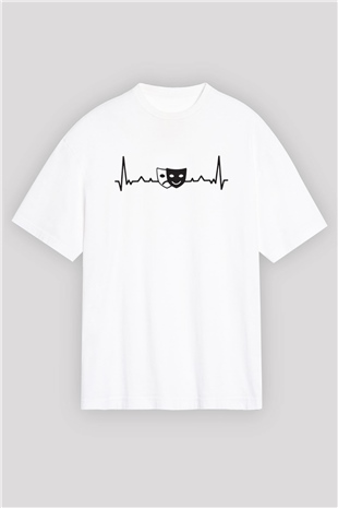 Aktör Beyaz Oversize Tişört Oversize T-shirt - TişörtFabrikası