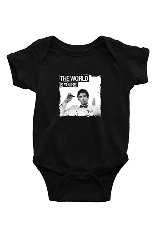 Al Pacino Baskılı Unisex Siyah Bebek Body - Zıbın