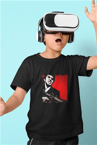 Al Pacino Baskılı Unisex Siyah Çocuk Tişört