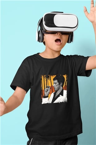 Al Pacino Baskılı Unisex Siyah Çocuk Tişört