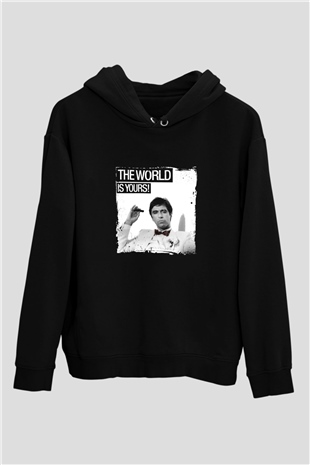 Al Pacino Baskılı Unisex Siyah Hoodie