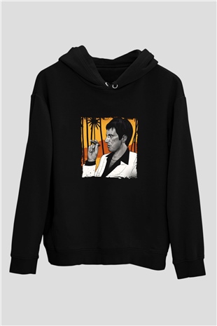 Al Pacino Baskılı Unisex Siyah Hoodie
