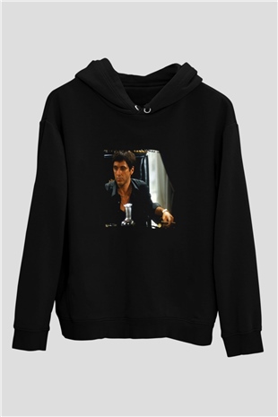 Al Pacino Baskılı Unisex Siyah Hoodie