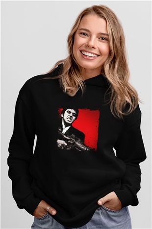 Al Pacino Baskılı Unisex Siyah Hoodie