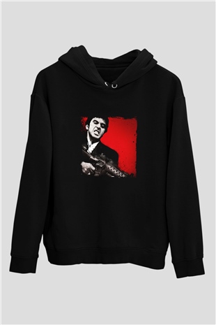 Al Pacino Baskılı Unisex Siyah Hoodie