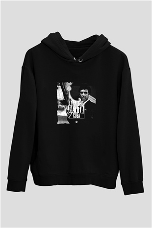 Al Pacino Baskılı Unisex Siyah Hoodie