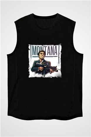 Al Pacino Baskılı Unisex Siyah Kolsuz Tişört