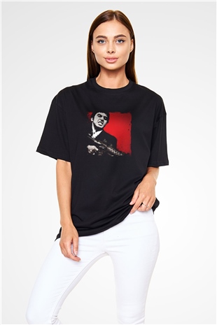 Al Pacino Baskılı Unisex Siyah Oversize Tişört