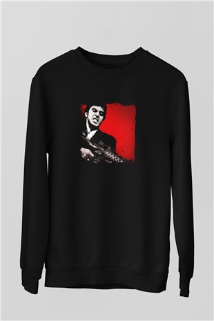 Al Pacino Baskılı Unisex Siyah Sweatshirt