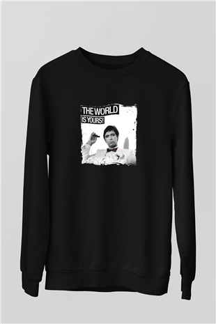 Al Pacino Baskılı Unisex Siyah Sweatshirt