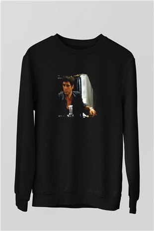 Al Pacino Baskılı Unisex Siyah Sweatshirt